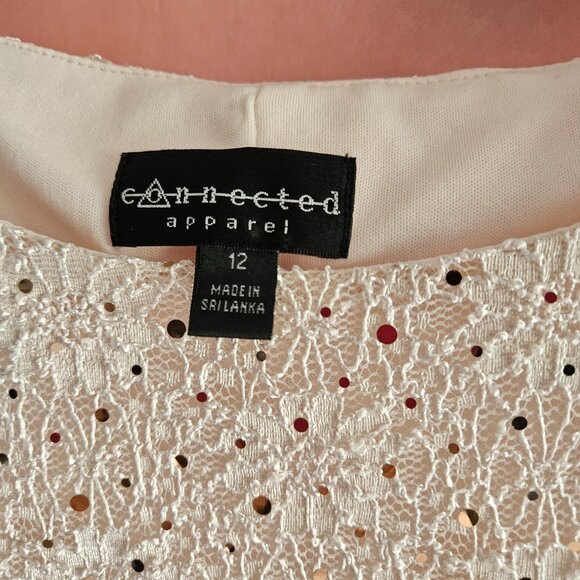 Connected Apparel - Light Pink Top with sequins and Satin Ribbon Belt - Picture 3 of 3